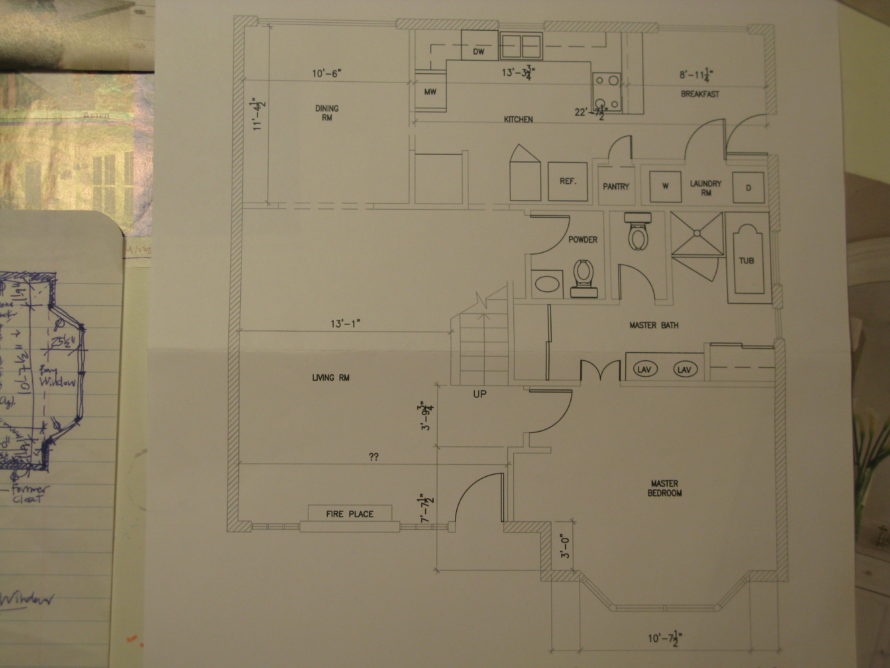 Green Remodel- AutoCAD Full Floor Plan- 1st floor